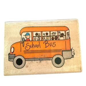 Westwater Enterprises Kids On A School Bus Rubber Stamp 94-00-14571